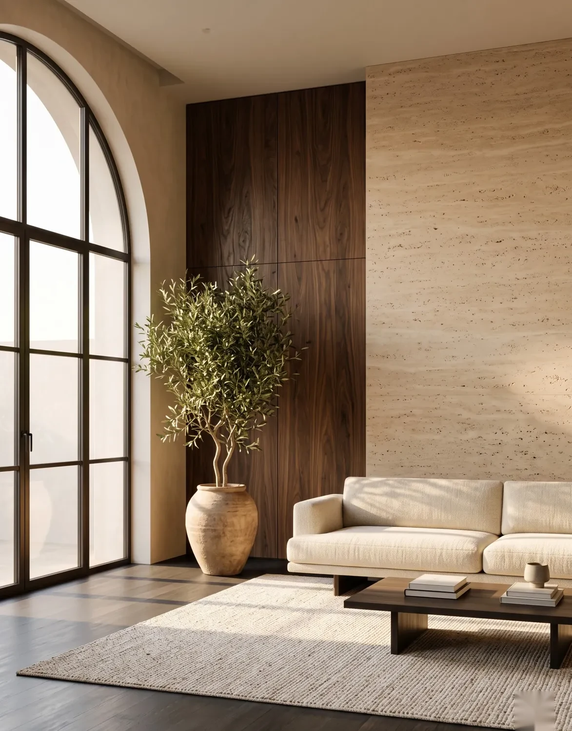Light-filled studio room in a neutral palette with soft shadows, a calm space for a marketing agency team