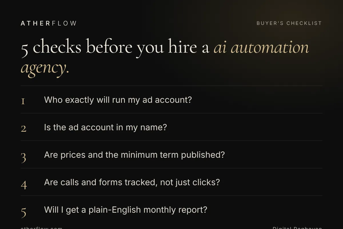 Checklist: how to choose a ai automation agency in Chennai