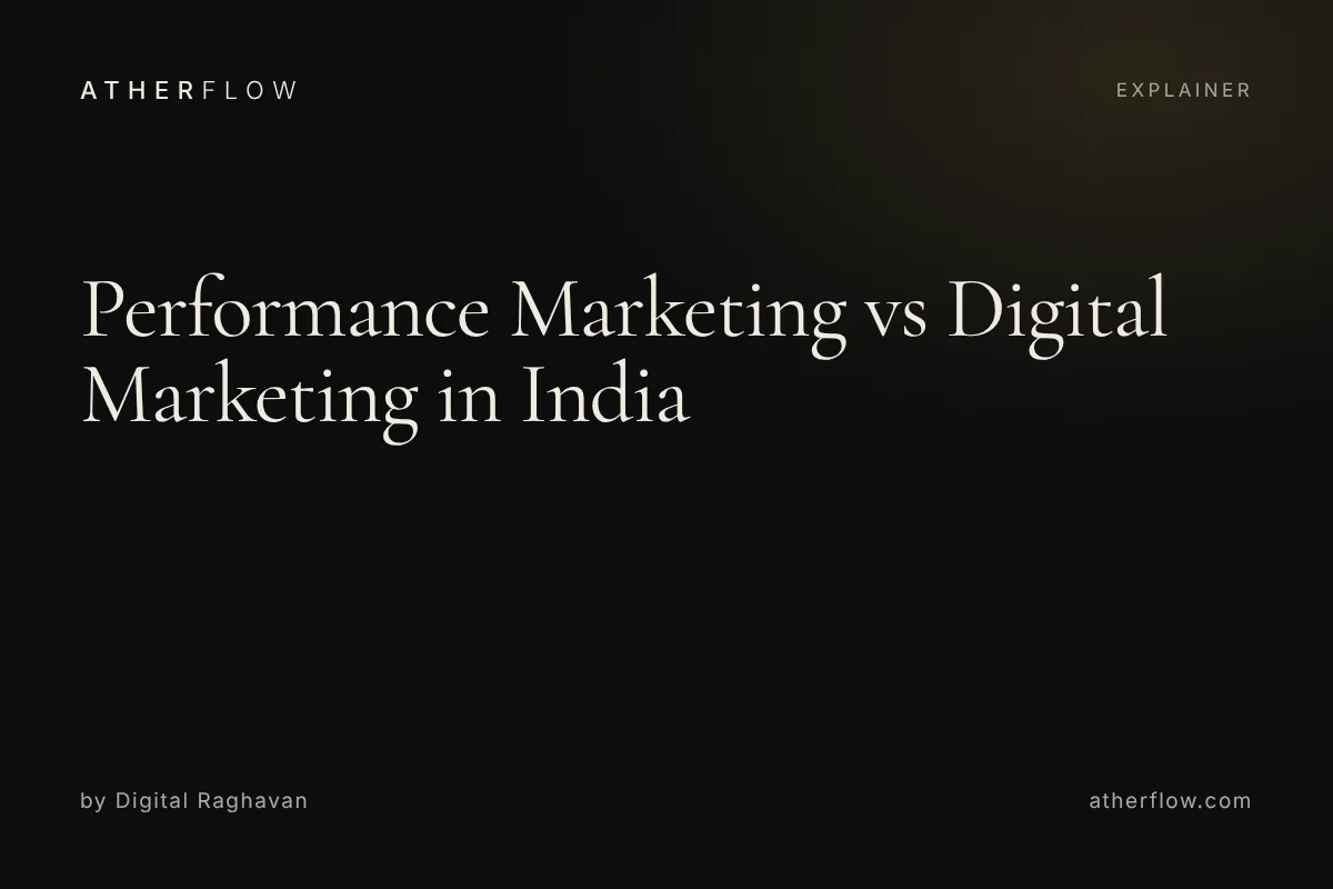 Performance marketing vs digital marketing in India explained by Digital Raghavan